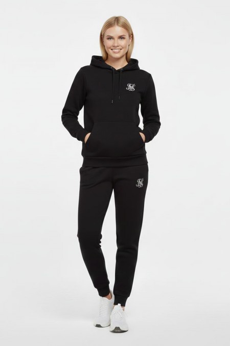 Baskılı Siyah Takım Eşofman Sevgili Kombini