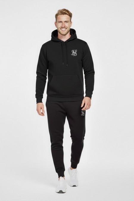 Baskılı Siyah Takım Eşofman Sevgili Kombini