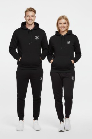 Baskılı Siyah Takım Eşofman Sevgili Kombini