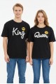 King Queen Baskılı Emoji Detaylı Pamuklu Sevgili Kombini Tişört