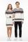 Desenli Beyaz Tesettür Kazak Sevgili Kombini 