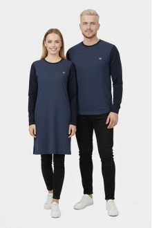 Desenli Lacivert Tunik Ve Triko Sevgili Kombini