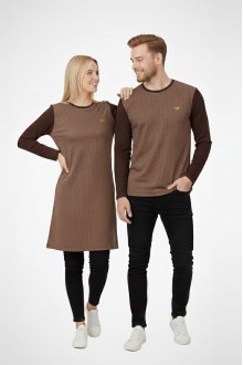 Desenli Vizon Tunik Ve Triko Sevgili Kombini