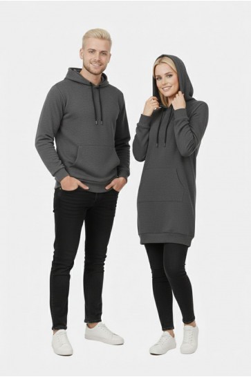 Düz Antrasit Tunik Ve Sweat Sevgili Kombini