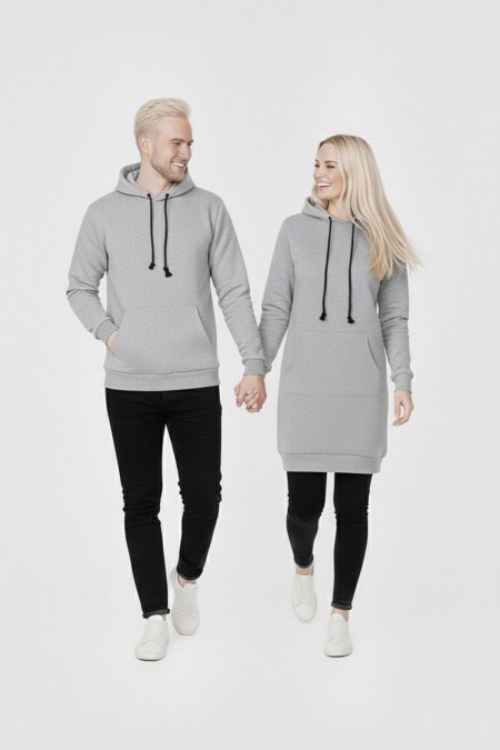 Düz Gri Tunik Ve Sweat Sevgili Kombini