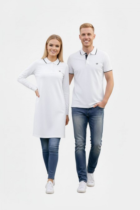 Düz Beyaz Tunik Ve Tişört Sevgili Kombini